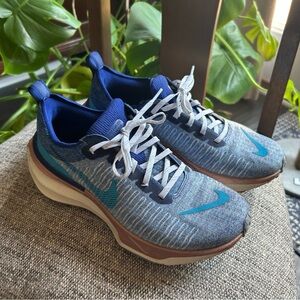 Custom Color Combo Nike Blue and Rose Gold Athletic Sneakers